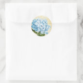 Blauwe Hydrangea Bloem  Botanisch Ronde Sticker (Tas)
