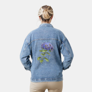 Blauwe Hydrangea Bloem Botanische Kunst Denim Jacket