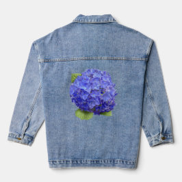 Blauwe Hydrangea Bloem Botanische Kunst Denim Jacket