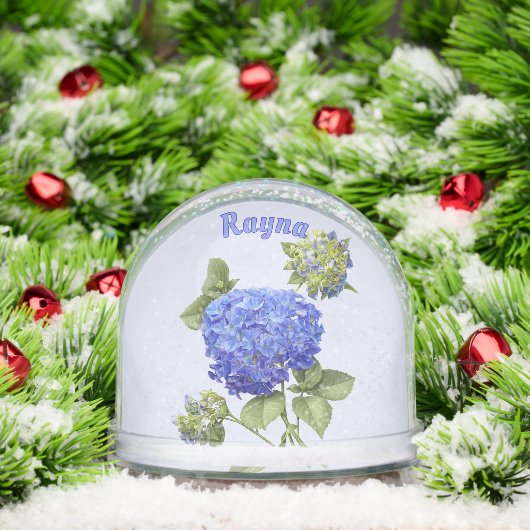 Blauwe Hydrangea Bloem Botanische Kunst Gepersonal Sneeuwbol (Kerstmis)
