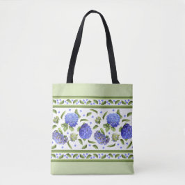 Blauwe Hydrangea Bloem Botanische Kunst Ontwerp Tote Bag
