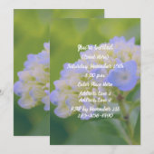 Blauwe Hydrangea Bloem Feest  Kaart (Voorkant / Achterkant)