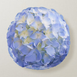 Blauwe Hydrangea Bloem Ronde Kussen