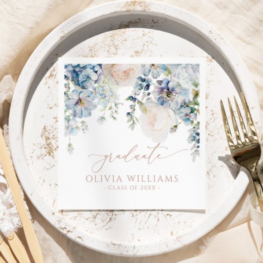 Blauwe Hydrangea Bloemen Afstudeerfeest Servetten