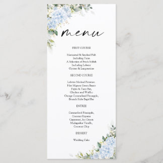 Blauwe Hydrangea Bloemen Baby Shower Menu