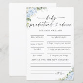 Blauwe Hydrangea Bloemen Baby Shower Voorspellinge (Voorkant / Achterkant)