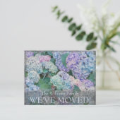  Blauwe Hydrangea Bloemen Bewegende Aankondiging Briefkaart (Staand voorkant)