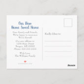  Blauwe Hydrangea Bloemen Bewegende Aankondiging Briefkaart (Achterkant)