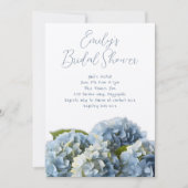 Blauwe Hydrangea Bloemen Border Bruiloft Uitnodigi Kaart (Voorkant)