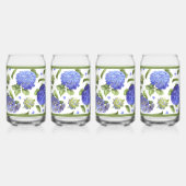 Blauwe Hydrangea Bloemen Botanische Kunst Blikvorm Glas (Achterkant)