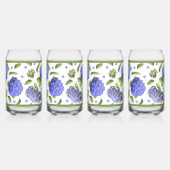 Blauwe Hydrangea Bloemen Botanische Kunst Blikvorm Glas (Rechts)