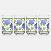 Blauwe Hydrangea Bloemen Botanische Kunst Blikvorm Glas (Voorkant)