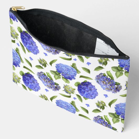 Blauwe Hydrangea Bloemen Botanische Kunst Etui (Open)
