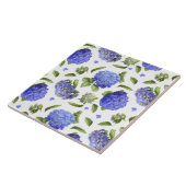 Blauwe Hydrangea Bloemen Botanische Kunst Tegeltje (Zijkant)
