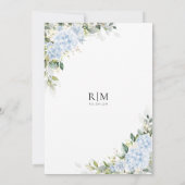 Blauwe Hydrangea Bloemen Bruidsdouche Uitnodiging (Achterkant)