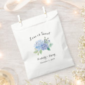 Blauwe Hydrangea Bloemen Bruiloft Favor Bag Bedankzakje (Geknipt)