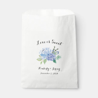 Blauwe Hydrangea Bloemen Bruiloft Favor Bag Bedankzakje