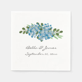 Blauwe Hydrangea Bloemen Bruiloft Papier Servet