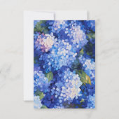 Blauwe Hydrangea Bloemen Bruiloft Thema Bedankkaart (Achterkant)