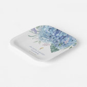 blauwe Hydrangea bloemen Doop Papieren Bordje (Gebogen)