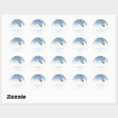 blauwe Hydrangea bloemen Doop Ronde Sticker (Vel)