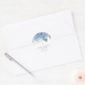 blauwe Hydrangea bloemen Doop Ronde Sticker (Envelop)
