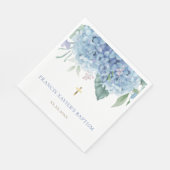 blauwe Hydrangea bloemen Doop Servet (Hoek)
