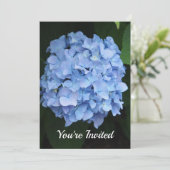  Blauwe Hydrangea Bloemen Foto Verjaardag Kaart (Staand voorkant)