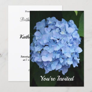 Blauwe Hydrangea Bloemen Foto Verjaardag Kaart