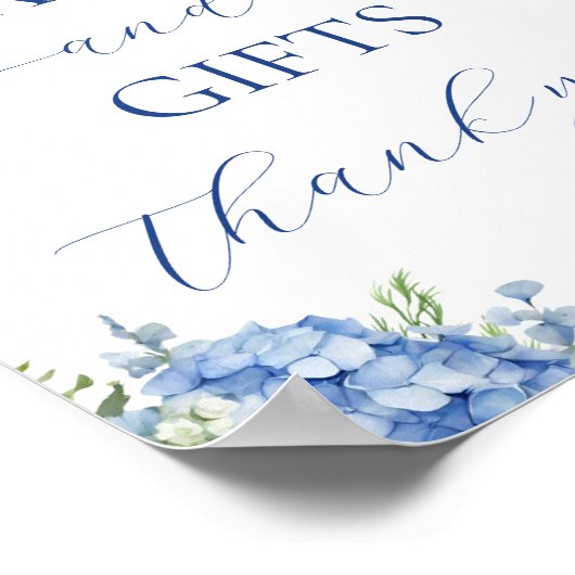 Blauwe Hydrangea Bloemen Kaarten en Geschenken Par Poster (Hoek)