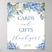 Blauwe Hydrangea Bloemen Kaarten en Geschenken Par Poster (Voorkant)