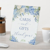 Blauwe Hydrangea Bloemen Kaarten en Geschenken Par Reclamebord Met Voetstuk (Insitu)