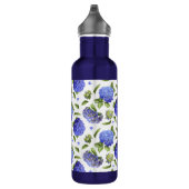 Blauwe Hydrangea Bloemen Kunst Waterfles (Rechts)