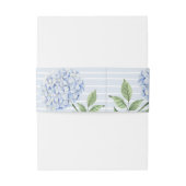 Blauwe Hydrangea Bloemen met Stripes Gepersonalise Uitnodigingen Wikkel (Achterkant Voorbeeld)