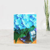 Blauwe Hydrangea bloemen NoteCard Kaart (Voorkant)