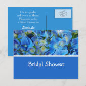 blauwe hydrangea bloemen omkopen de doucheuitnodig uitnodiging briefkaart (Voorkant / Achterkant)