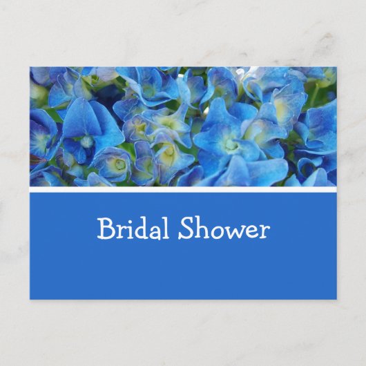 blauwe hydrangea bloemen omkopen de doucheuitnodig uitnodiging briefkaart (Voorkant)