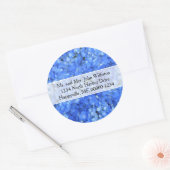 Blauwe Hydrangea Bloemen Ronde retour adreslabels Ronde Sticker (Envelop)
