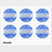Blauwe Hydrangea Bloemen Ronde retour adreslabels Ronde Sticker (Vel)