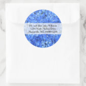 Blauwe Hydrangea Bloemen Ronde retour adreslabels Ronde Sticker (Tas)