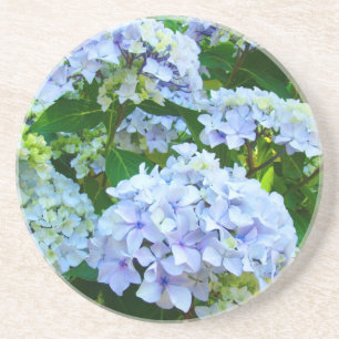 Blauwe Hydrangea bloemen zandsteen onderzetters