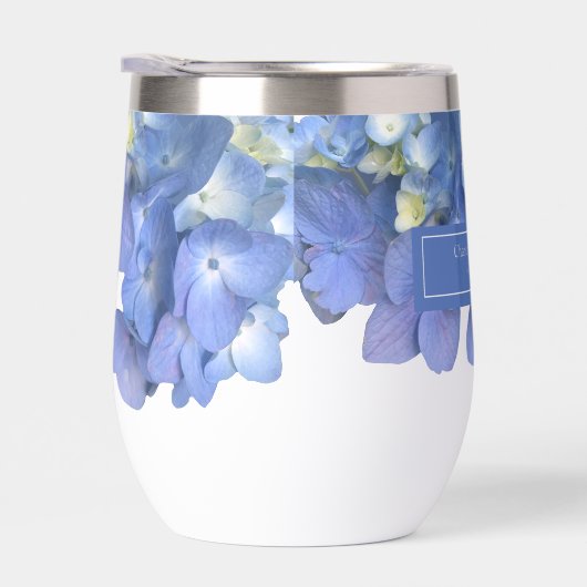 Blauwe Hydrangea Bloemenbruiloft Gepersonaliseerde (Rechts)