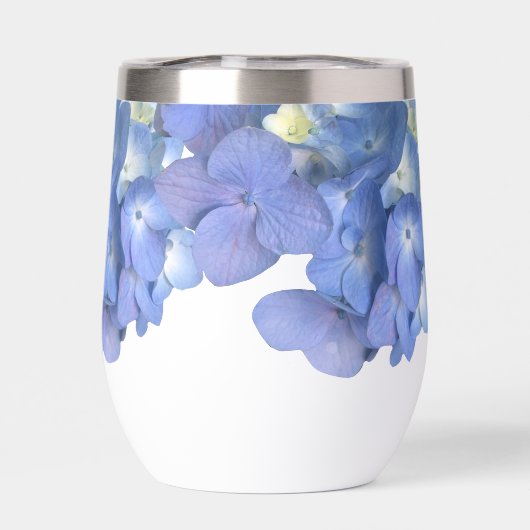 Blauwe Hydrangea Bloemenbruiloft Gepersonaliseerde (Achterkant)