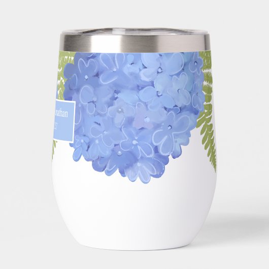 Blauwe Hydrangea Bloemenbruiloft Gepersonaliseerde (Achterkant)