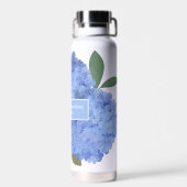 Blauwe Hydrangea Bloemenbruiloft Gepersonaliseerde Waterfles (Achterkant)