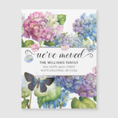 Blauwe Hydrangea Bloemenvlinder Bewegen (Voorkant)