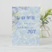 Blauwe Hydrangea Bloemenwervelingen - Uitnodiging  (Staand voorkant)