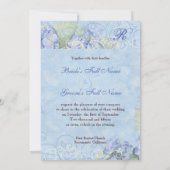 Blauwe Hydrangea Bloemenwervelingen - Uitnodiging  (Achterkant)