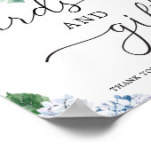 Blauwe Hydrangea Bloemkaarten en Cadeaus Bord Poster (Hoek)