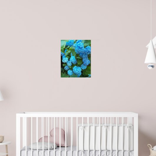 Blauwe Hydrangea Bloesem Bloem Fotografie Poster (Kinderkamer 2)
